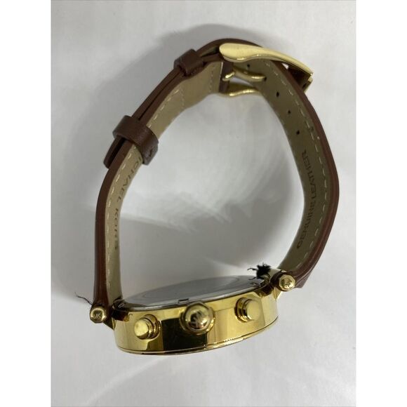 Michael Kors MK6119 Women's Brown Leather Analog White Dial Quartz Watch XX463 - Picture 8 of 12